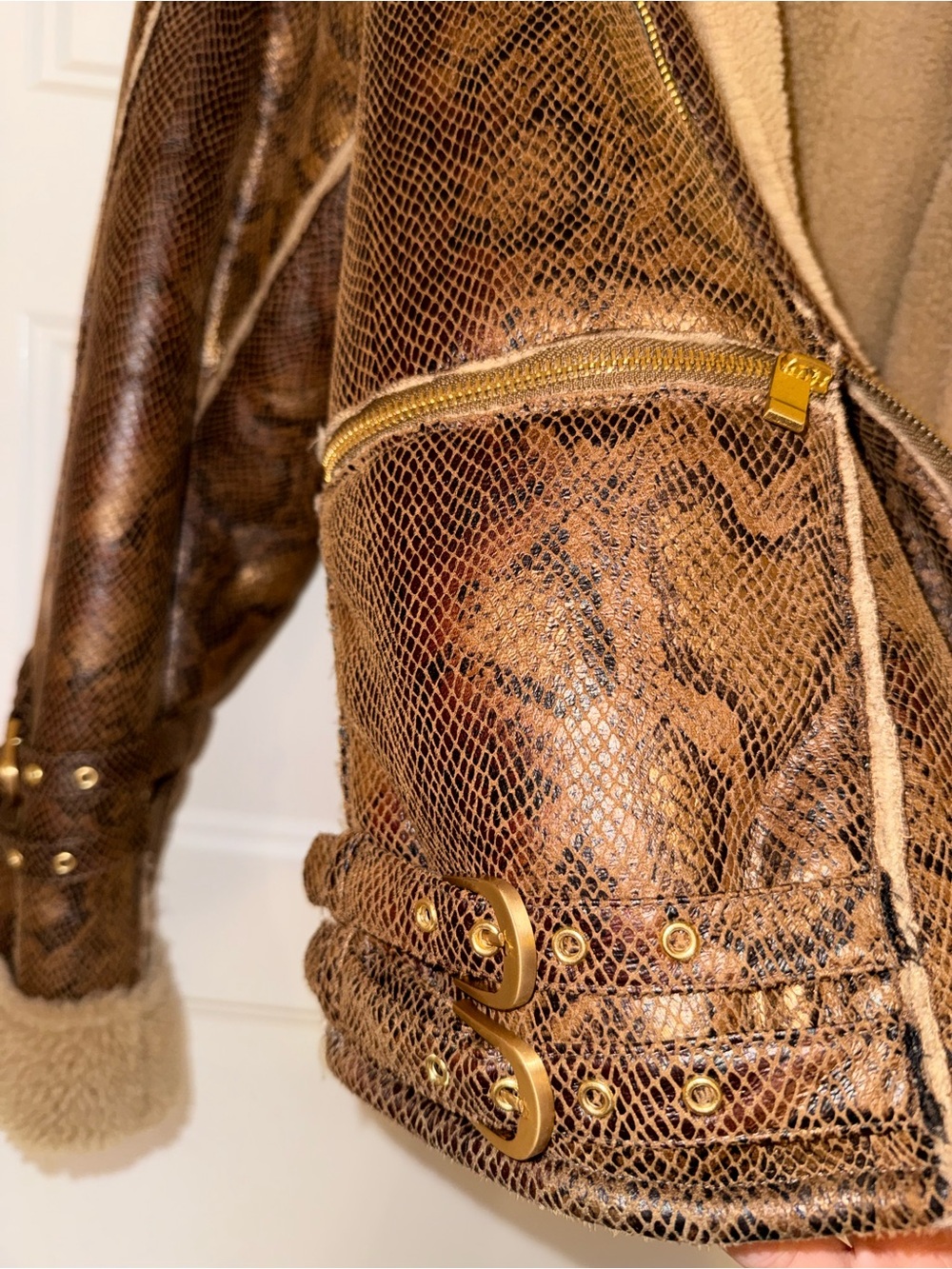 AS by DF Python-Print Faux Shearling Jacket - Picture 8 of 12